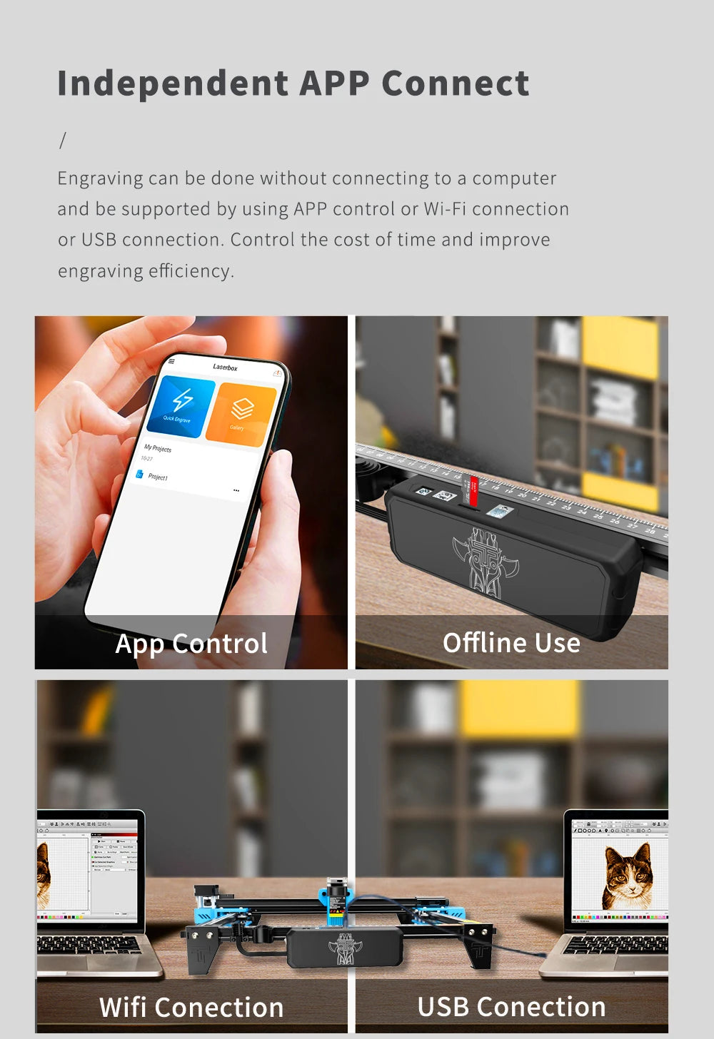 Metal Laser Engraving Cutting Machine With Wifi Offline Control