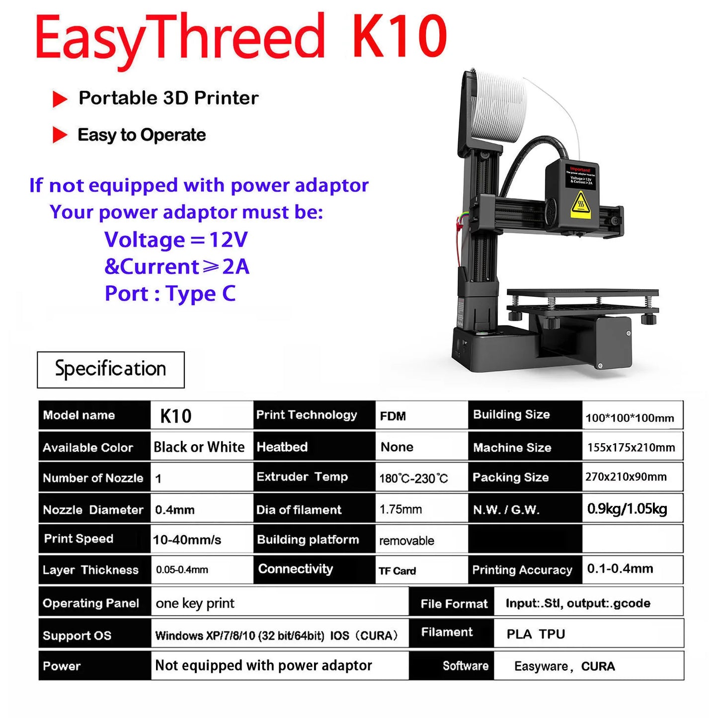 EasyThreed 3D Printer simple, smart and ready for use